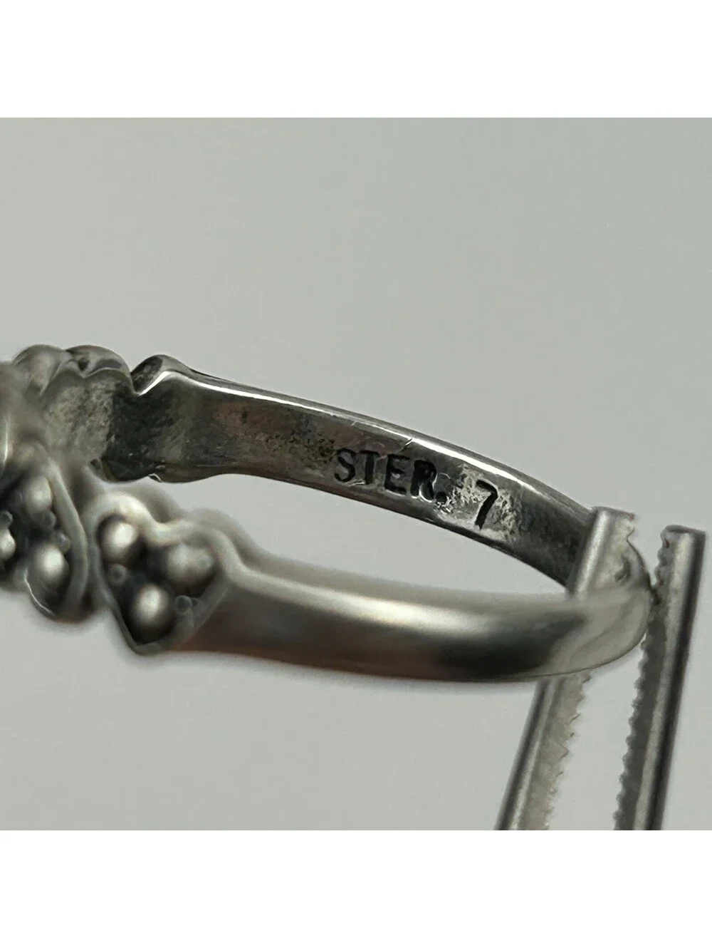 Boho Sterling Silver Multi Heart Stack Ring Size 6.5 Vintage Marcasite READ #111